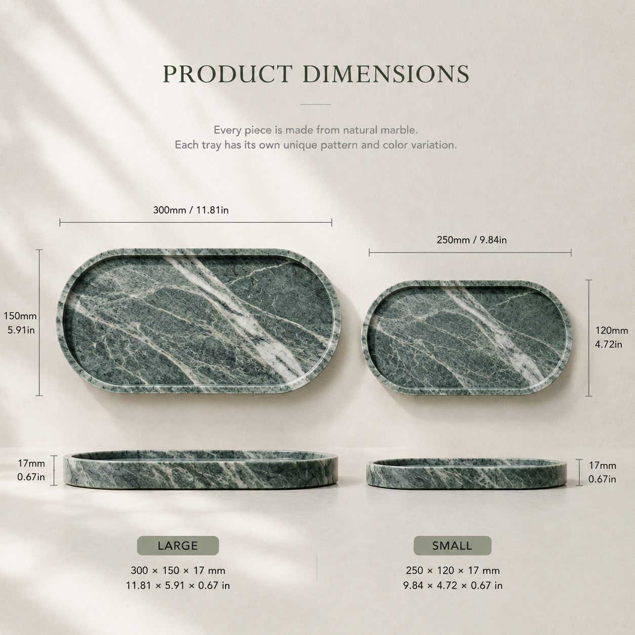 Verde Alpi Green Marble Oval Tray