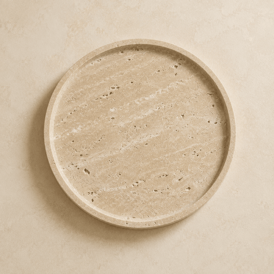 Beige Travertine Stone Tray -| Natural Stone Home Decor | - Eastone