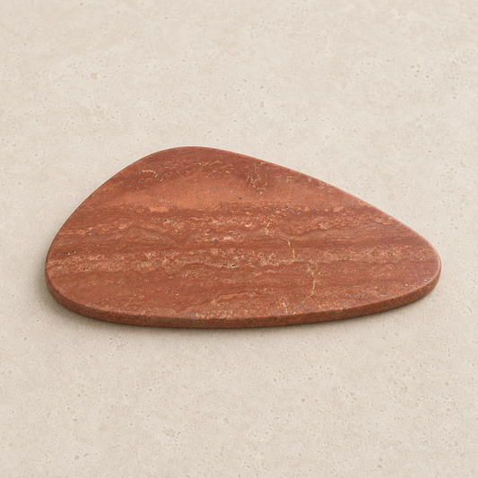 Red Travertine Shell Tray