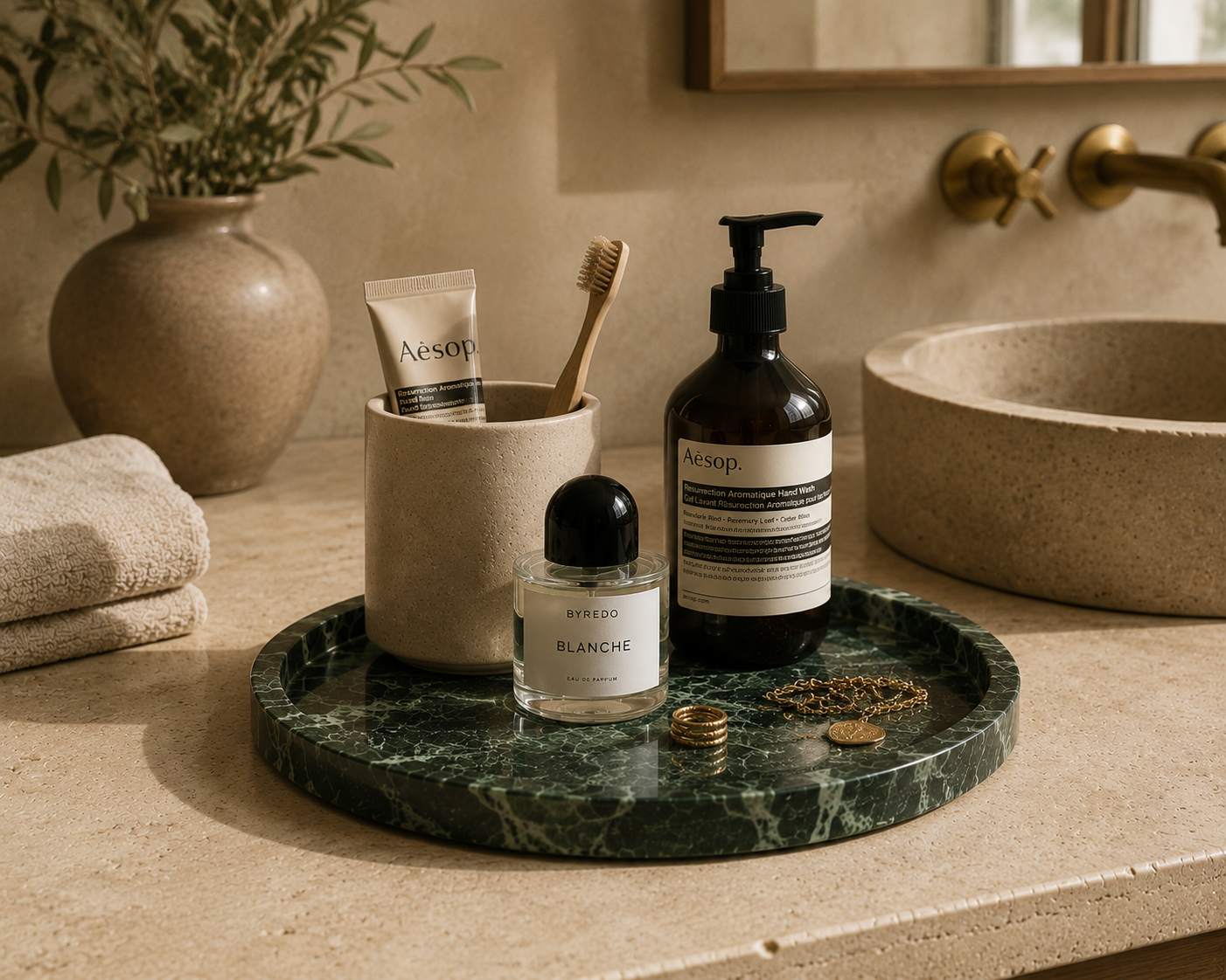 Verde Alpi Green Marble Tray