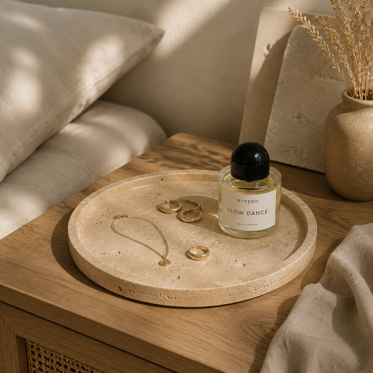 Beige Travertine Stone Tray