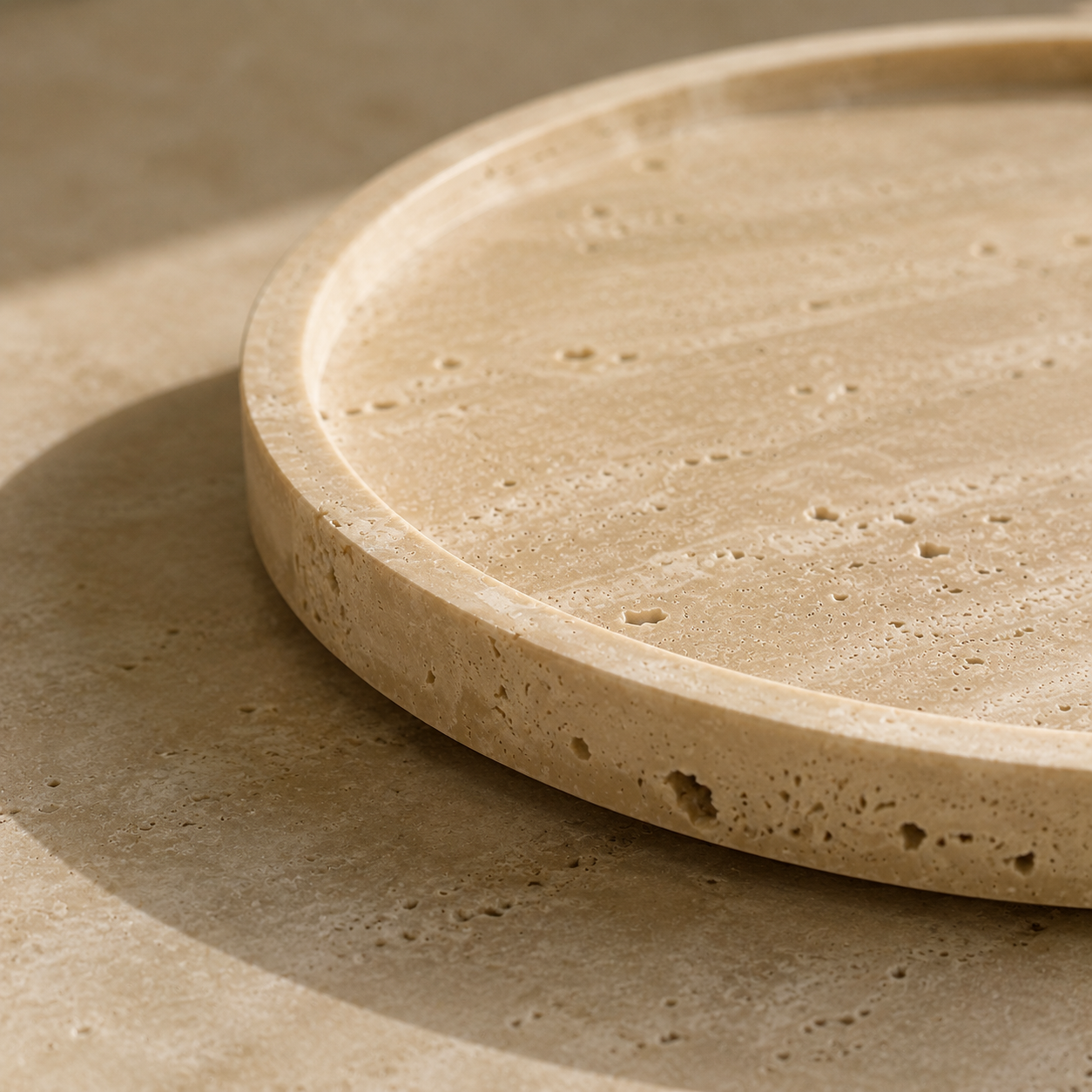 Beige Travertine Stone Tray