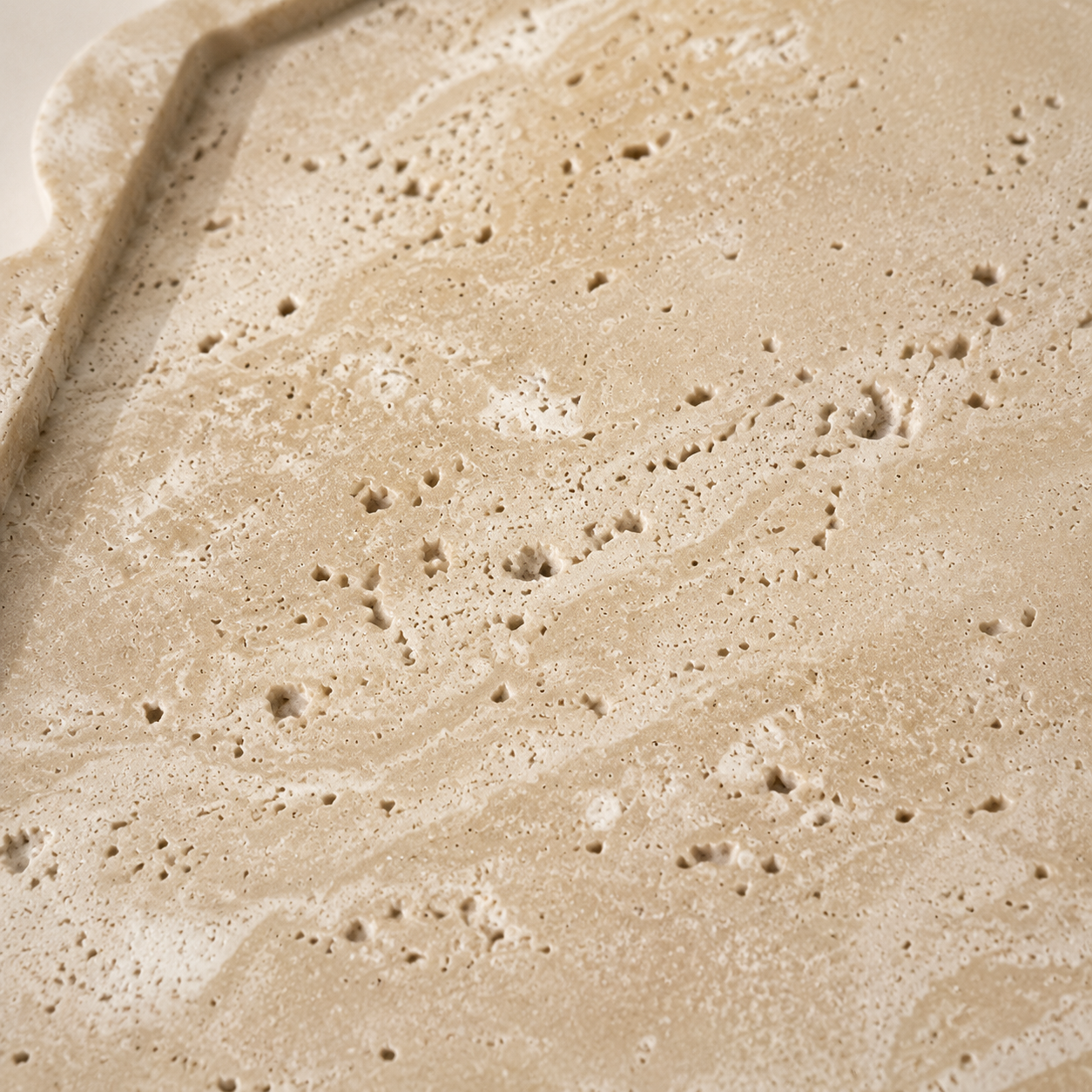 Beige Travertine Scalloped Tray