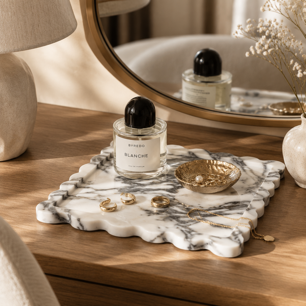 Arabescato Marble Scalloped Tray