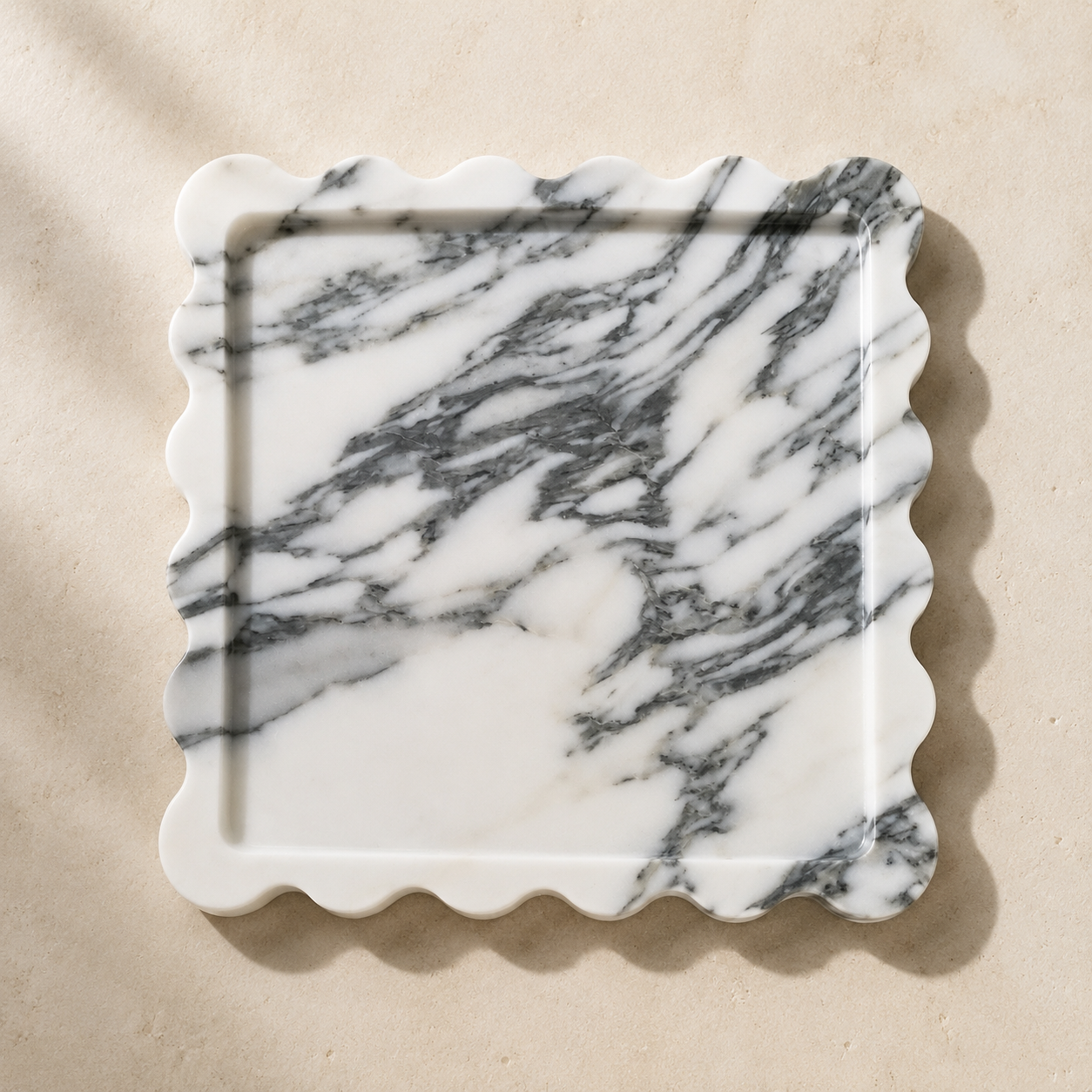 Arabescato Marble Scalloped Tray