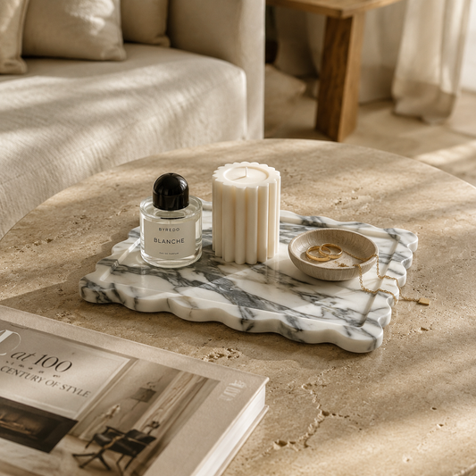 Arabescato Marble Scalloped Tray