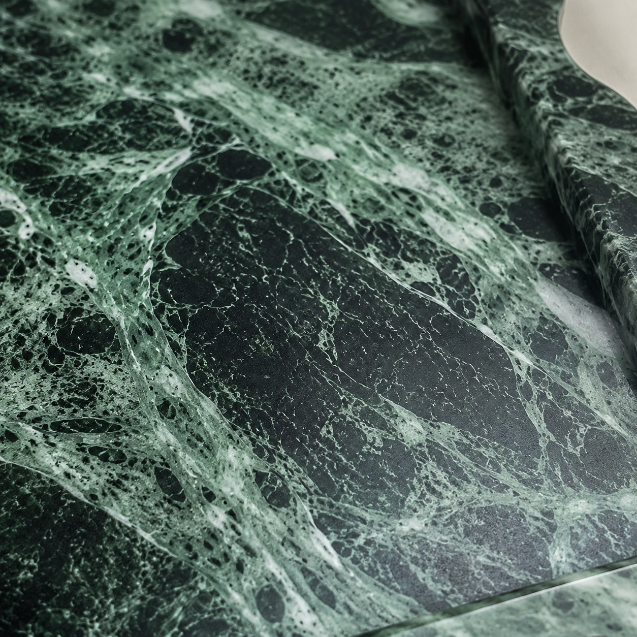 Verde Alpi Marble Scalloped Tray