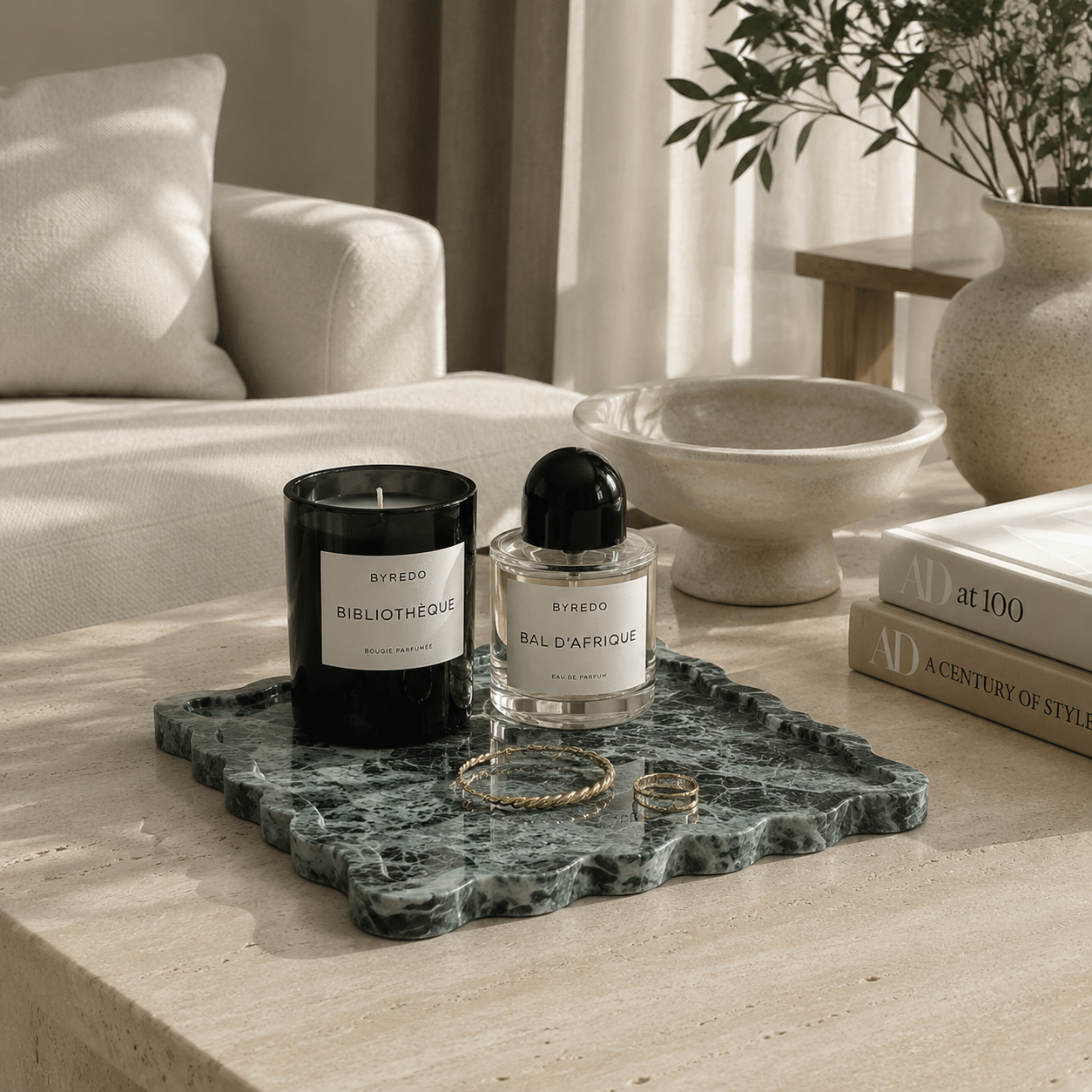 Verde Alpi Marble Scalloped Tray