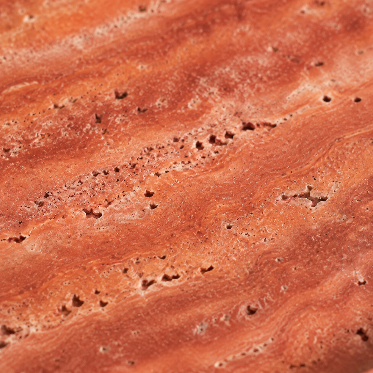 Red Travertine Oval Tray