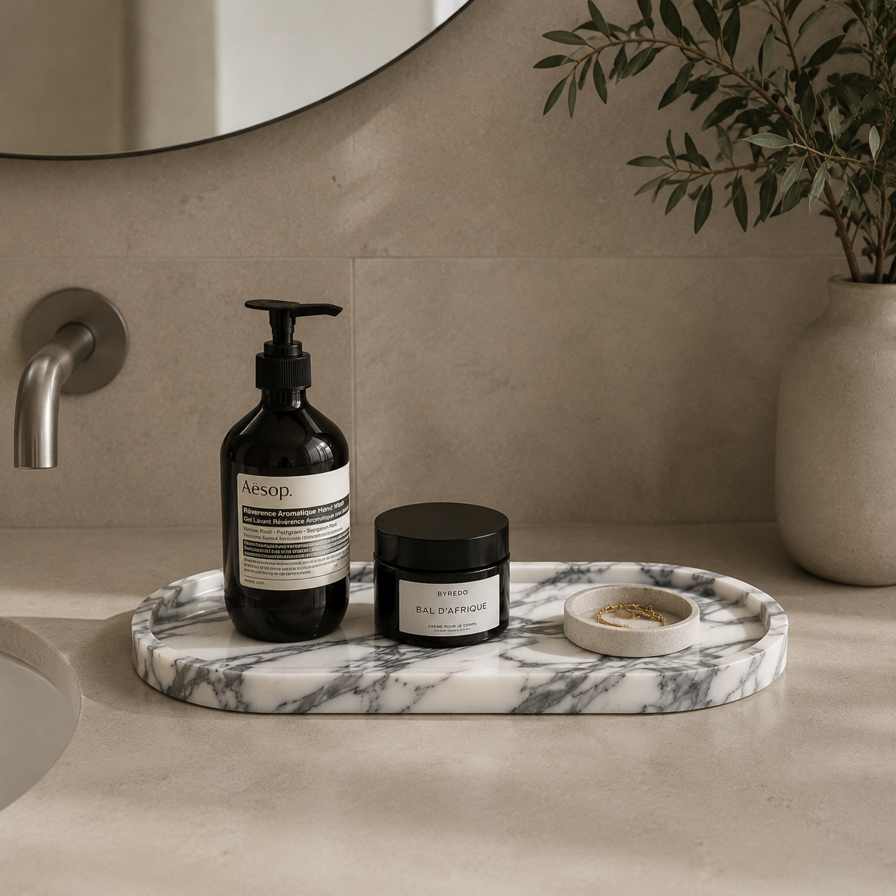 Arabescato Marble Oval Tray
