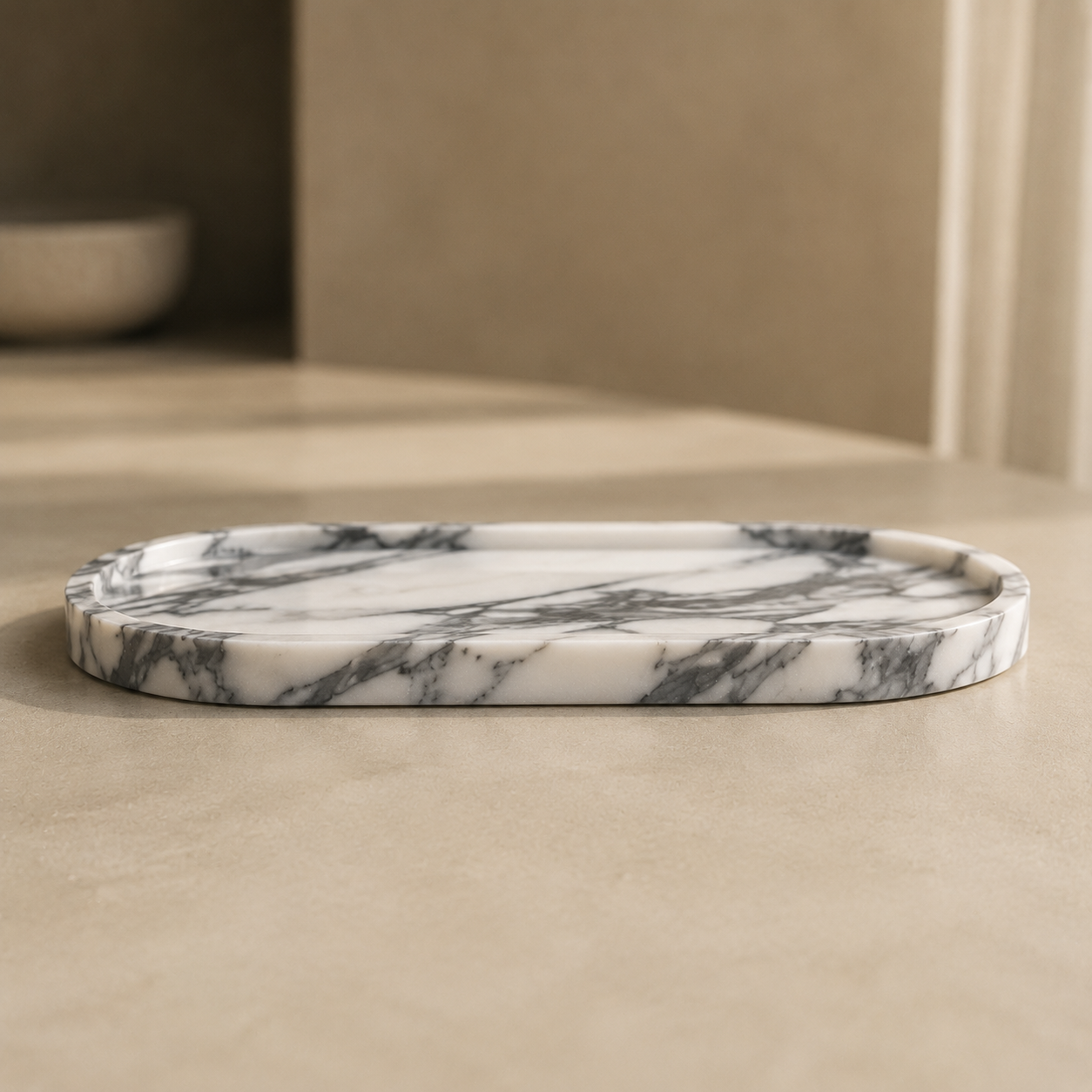 Arabescato Marble Oval Tray