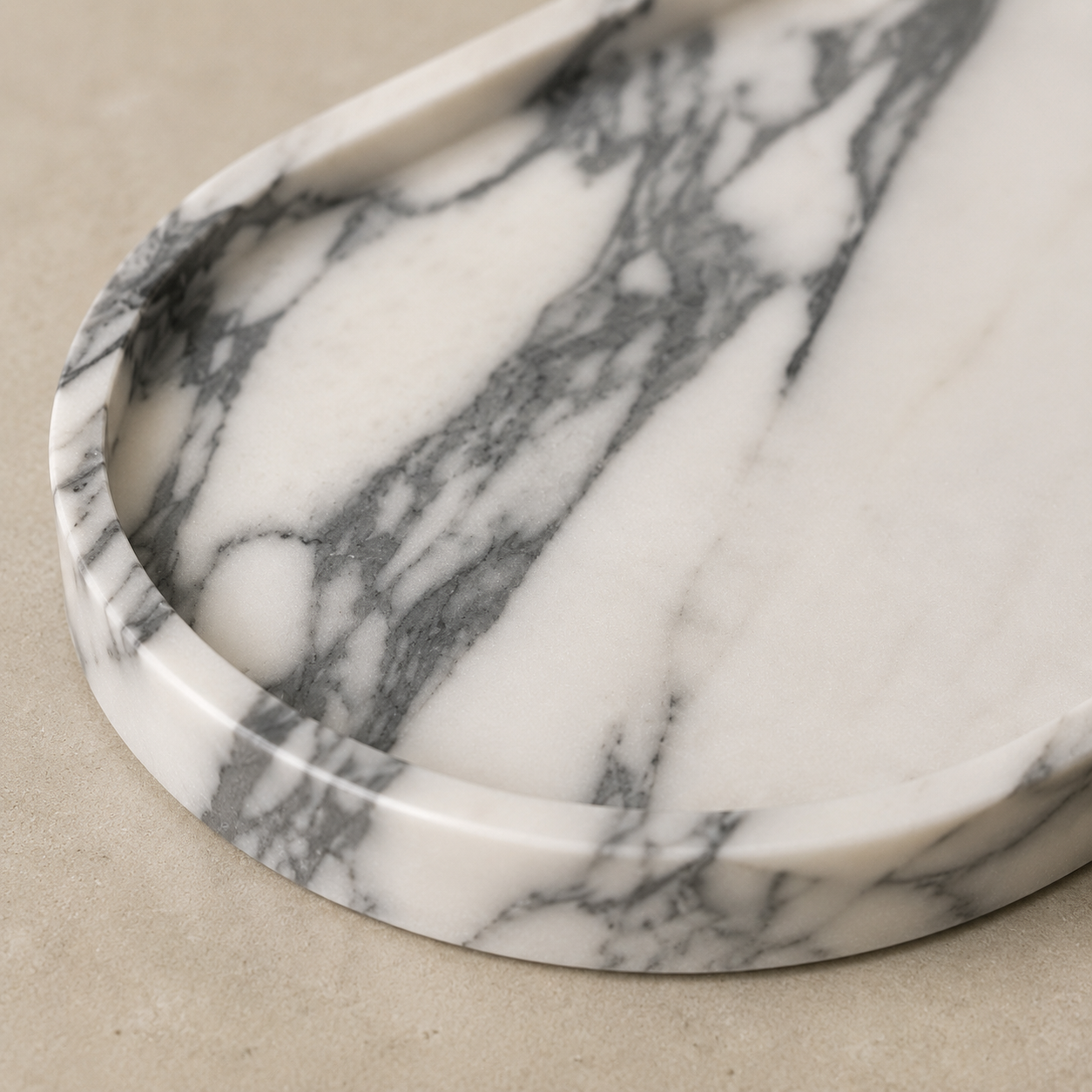 Arabescato Marble Oval Tray
