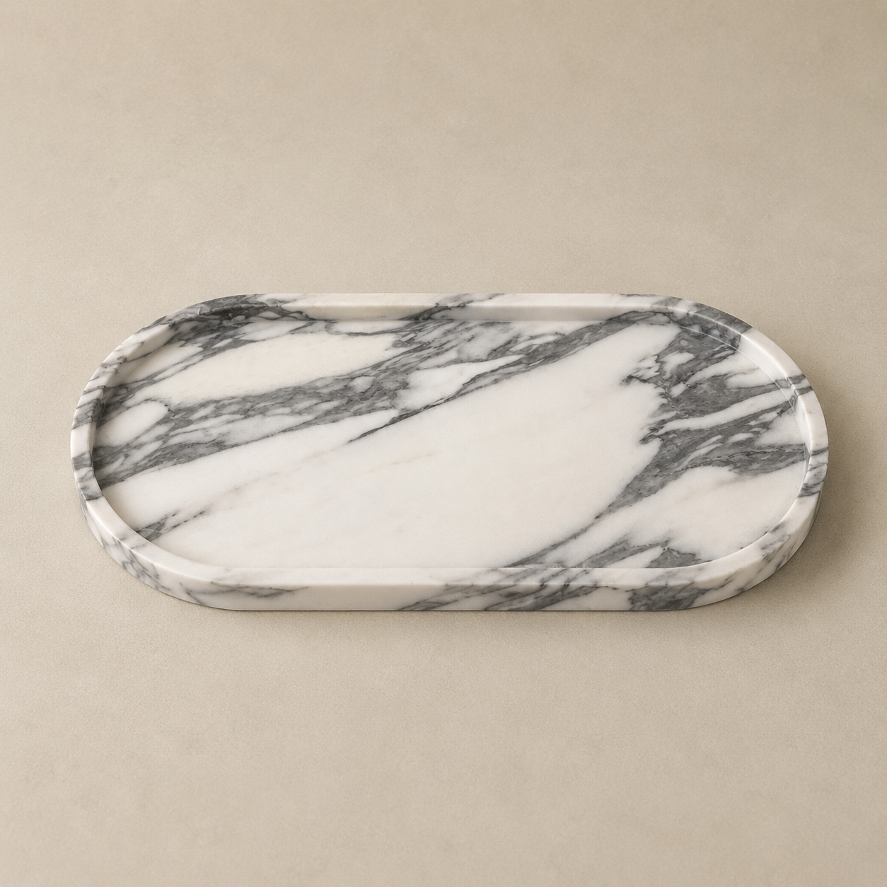 Arabescato Marble Oval Tray
