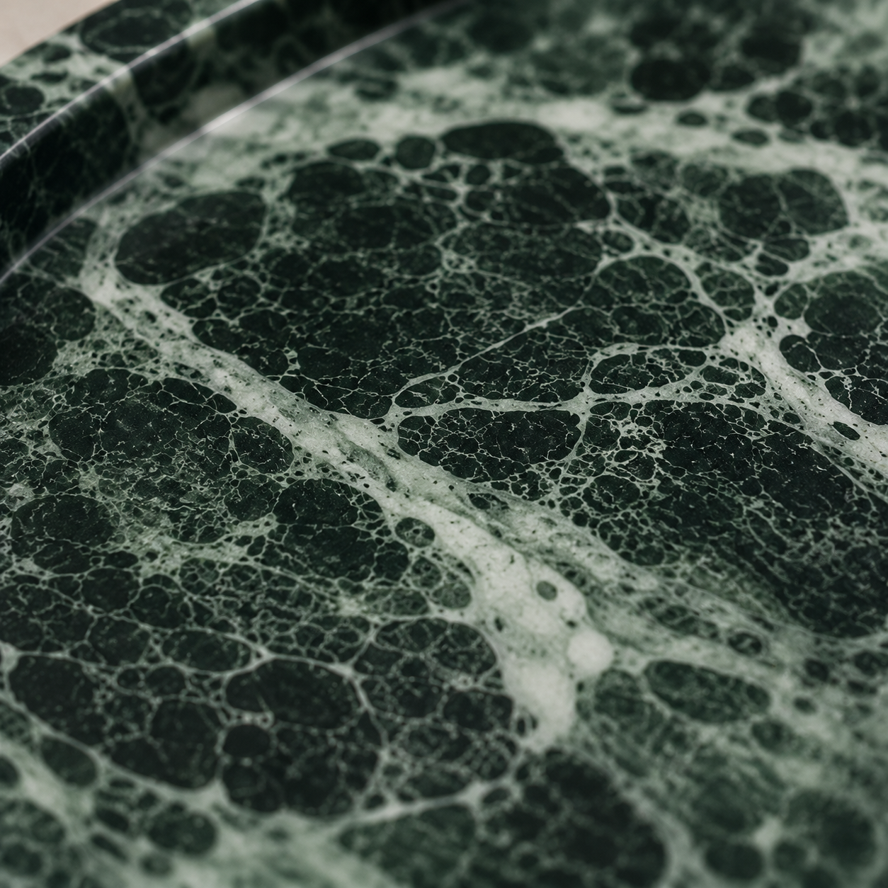 Verde Alpi Green Marble Oval Tray