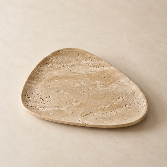 Beige Travertine Shell Tray