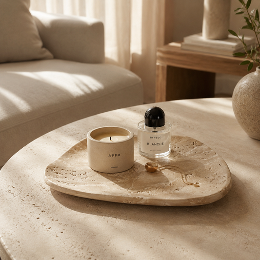 Beige Travertine Shell Tray