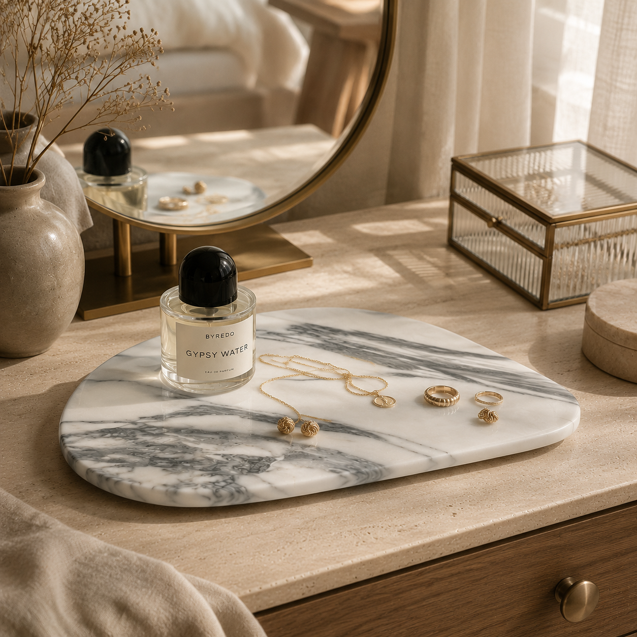 Arabescato Marble Shell Tray