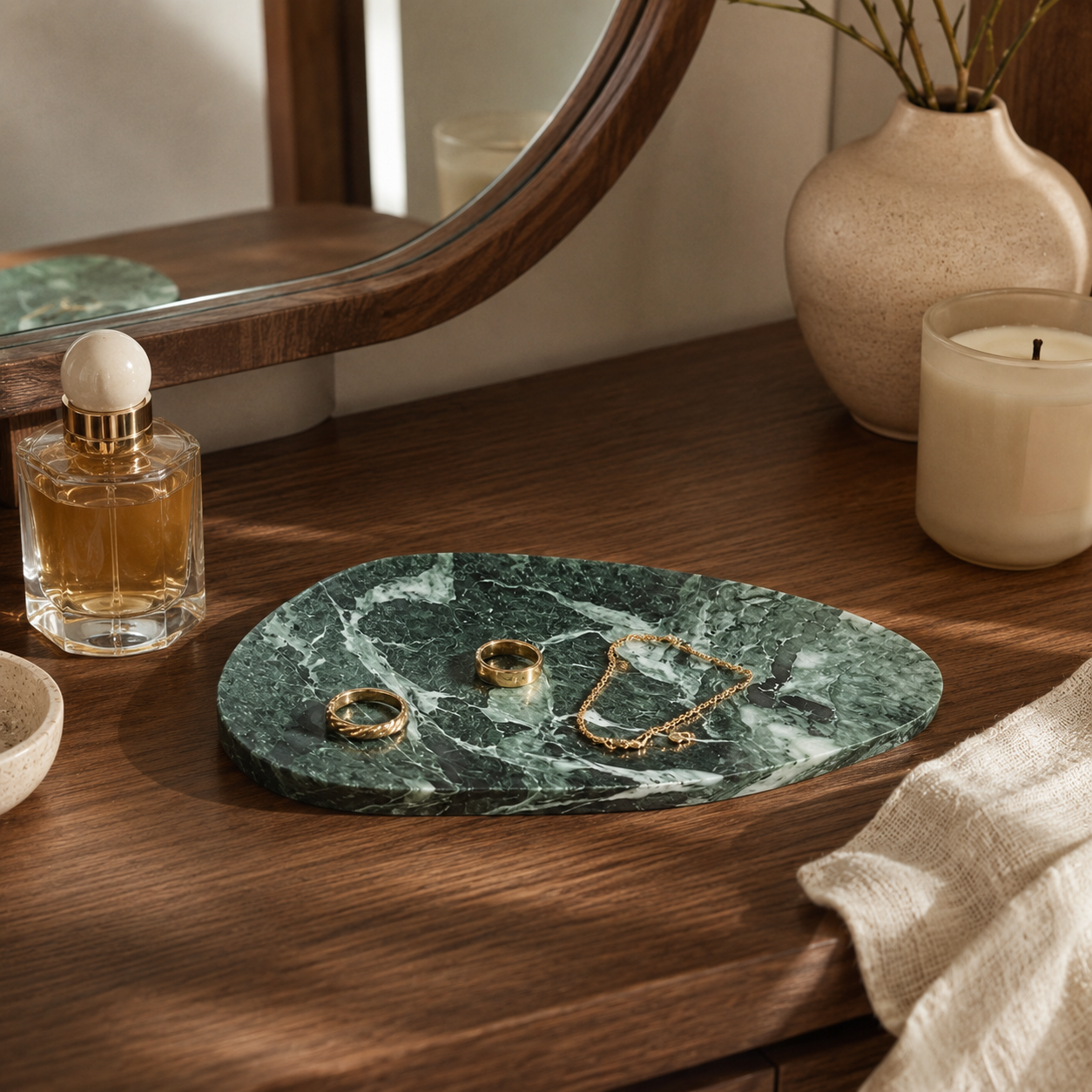 Verde Alpi Marble  Shell Tray