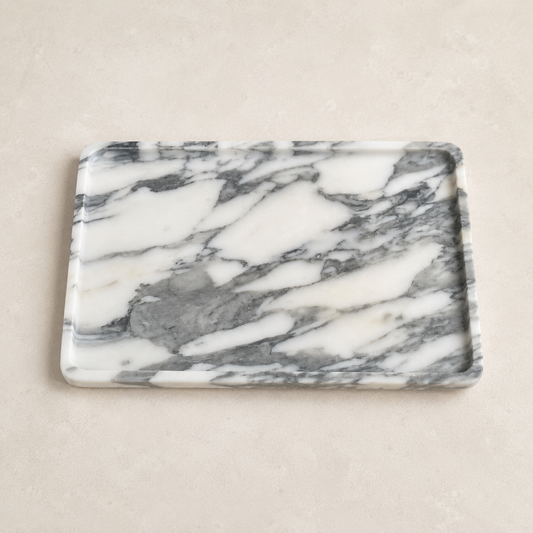 Arabescato Marble Rounded Rectangle Tray