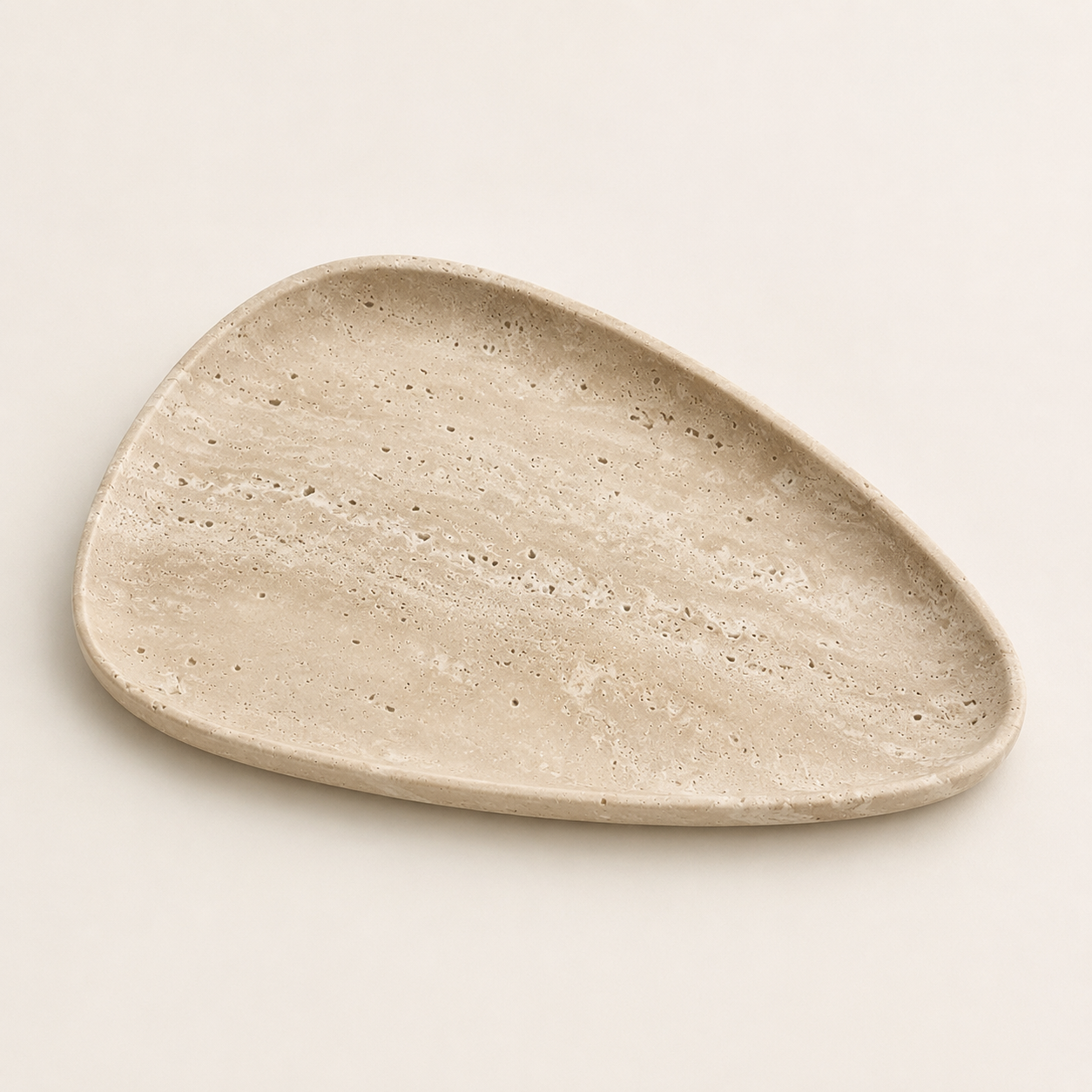 Beige Travertine Shell Tray