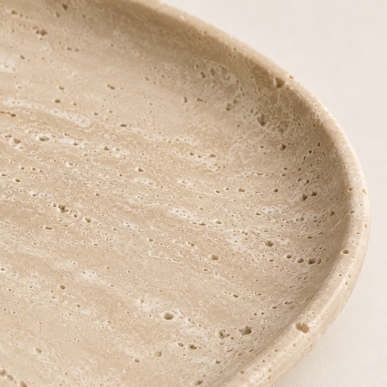 Beige Travertine Shell Tray