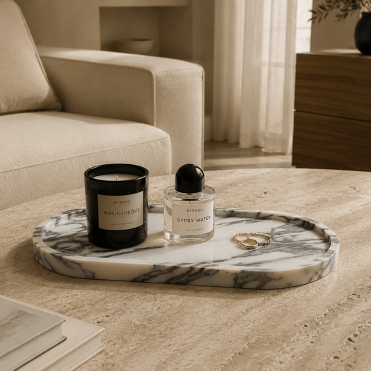 Arabescato Marble Oval Tray -| Natural Stone Home Decor | - Eastone