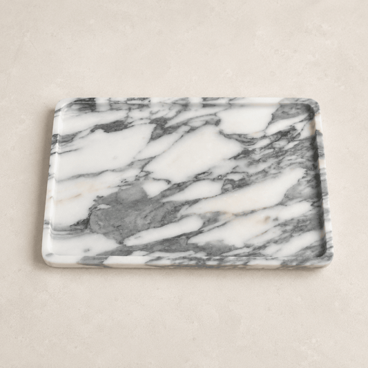 Arabescato Marble Rounded Rectangle Tray -| Natural Stone Home Decor | - Eastone