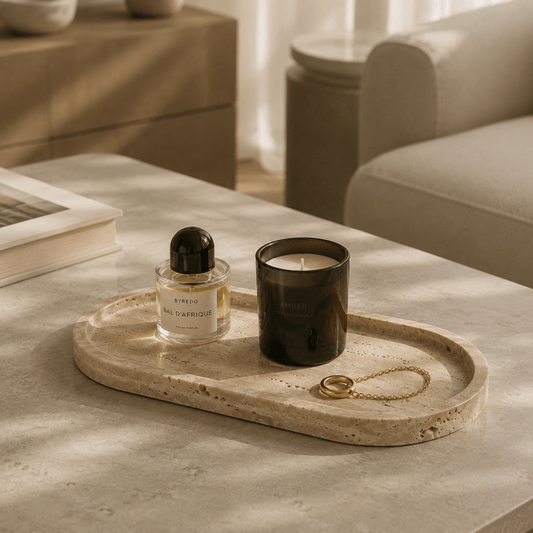 Beige Travertine Stone Oval Tray -| Natural Stone Home Decor | - Eastone